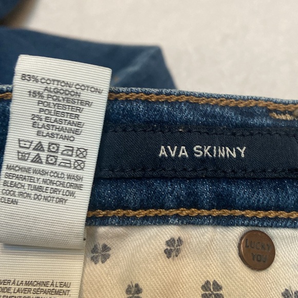 LUCKY BRAND AVA SKINNY Size 6 28 Blue Jeans Raw Hem - Picture 11 of 11